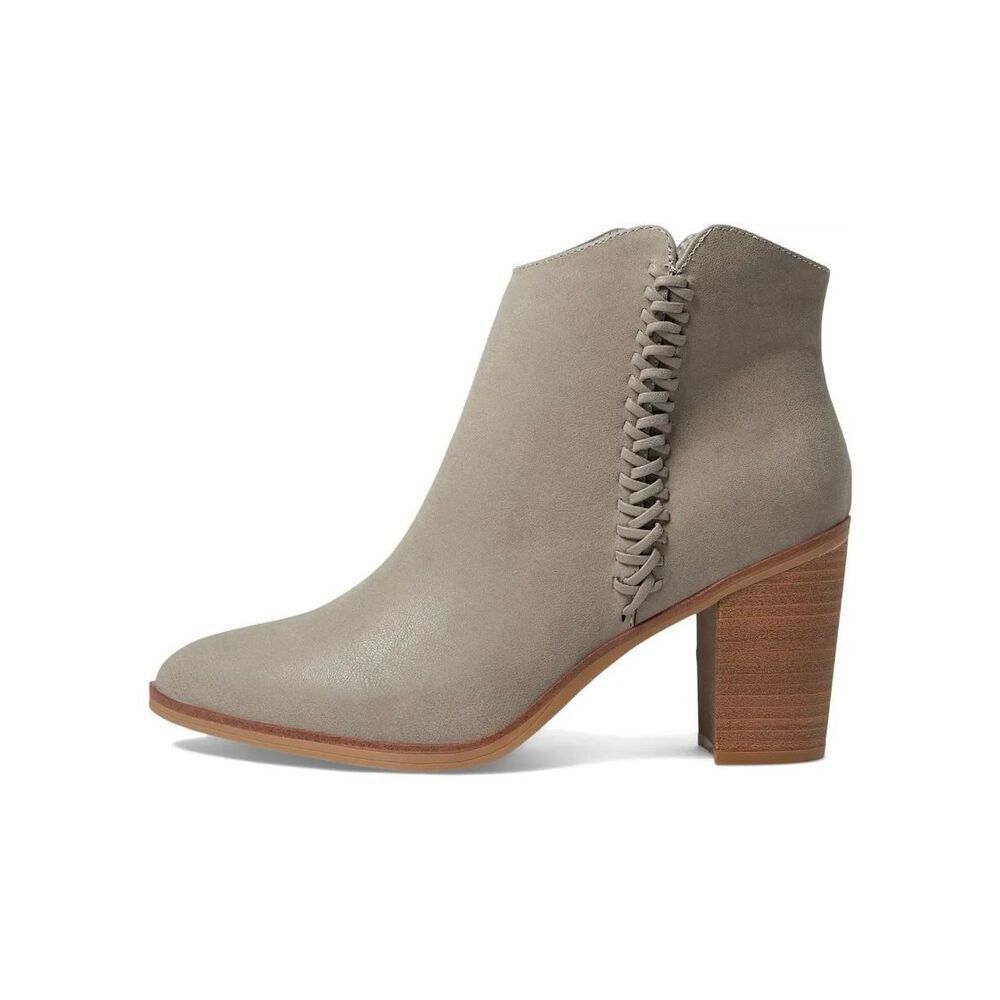 MIA Dusky Bootie Gray Ankle Boots Pointed Toe Block Heel Side Zip Size 9 NWT